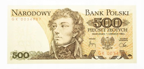500 ZŁOTYCH 1.06.1982, seria GK st.1