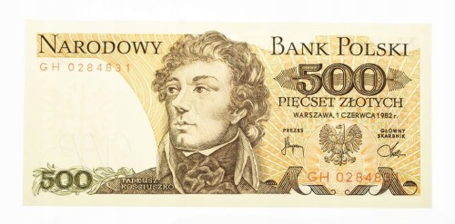 500 ZŁOTYCH 1.06.1982, seria GH st.1-