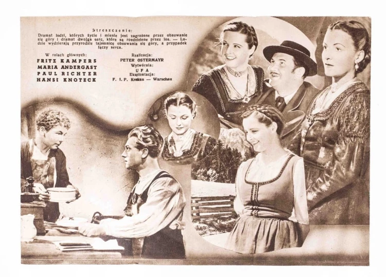 STARA REKLAMA - KINO, FILM LUDZIE W NIEBEZPIECZEŃSTWIE, OKUPACJA l. 40