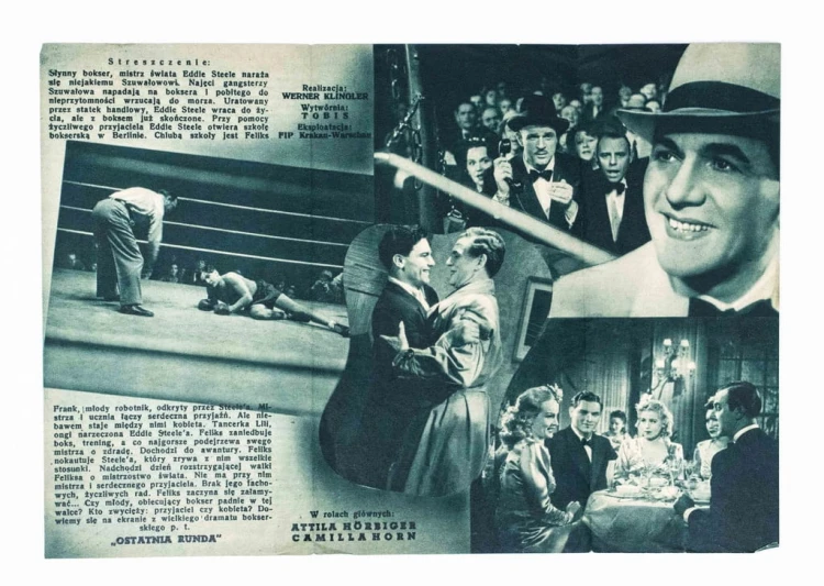 STARA REKLAMA - KINO, FILM OSTATNIA RUNDA, WARSZAWA / KRAKÓW OKUPACJA l. 40