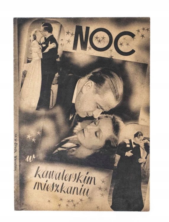 STARA REKLAMA - KINO, FILM NOC W KAWALERSKIM MIESZKANIU, OKUPACJA l. 40