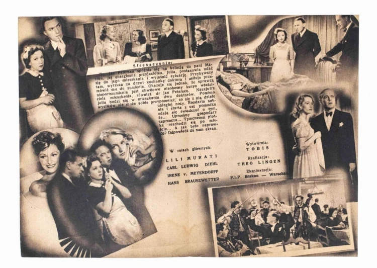 STARA REKLAMA - KINO, FILM NOC W KAWALERSKIM MIESZKANIU, OKUPACJA l. 40