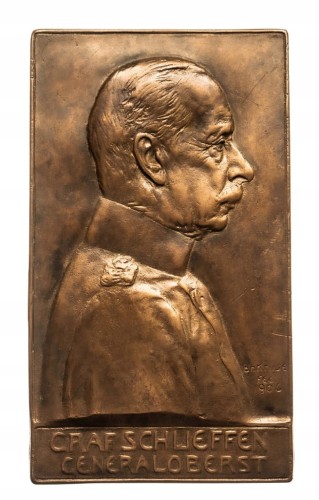 Niemcy, plakieta Alfred Graf von Schlieffen, sygn. Br. Kruse 1906