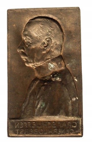 Niemcy, plakieta Alfred Graf von Schlieffen, sygn. Br. Kruse 1906