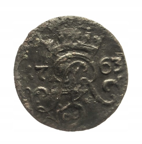 Polska, August III Sas, szeląg 1763 I.C.S, Elbląg
