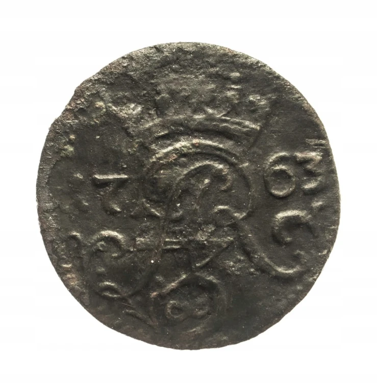 Polska, August III Sas, szeląg 1763 I.C.S, Elbląg