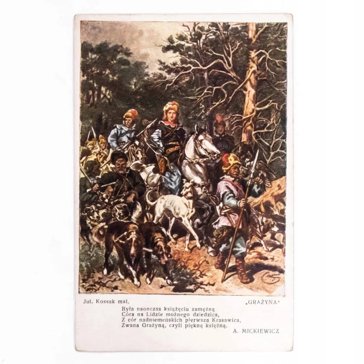 STARA POCZTÓWKA - GRAŻYNA ADAM MICKIEWICZ JULIUSZ KOSSAK 1925