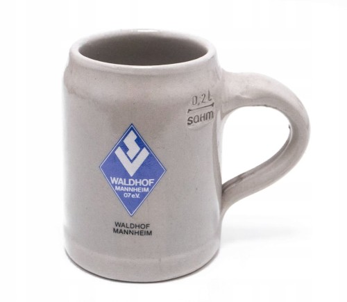 STARY CERAMICZNY KUFEL - PIWO HENNINGER, SV WALDHOF MANNHEIM, NIEMCY