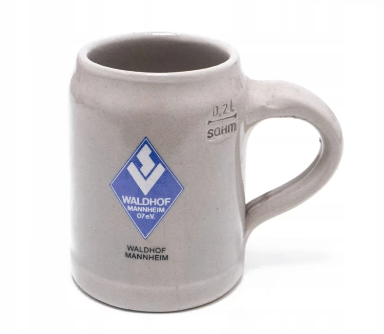 STARY CERAMICZNY KUFEL - PIWO HENNINGER, SV WALDHOF MANNHEIM, NIEMCY