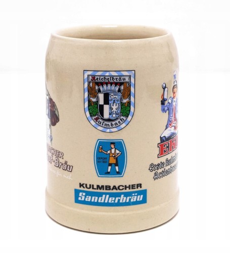 STARY CERAMICZNY KUFEL - PIWO KULMBACHER, NIEMCY