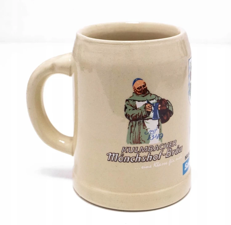 STARY CERAMICZNY KUFEL - PIWO KULMBACHER, NIEMCY