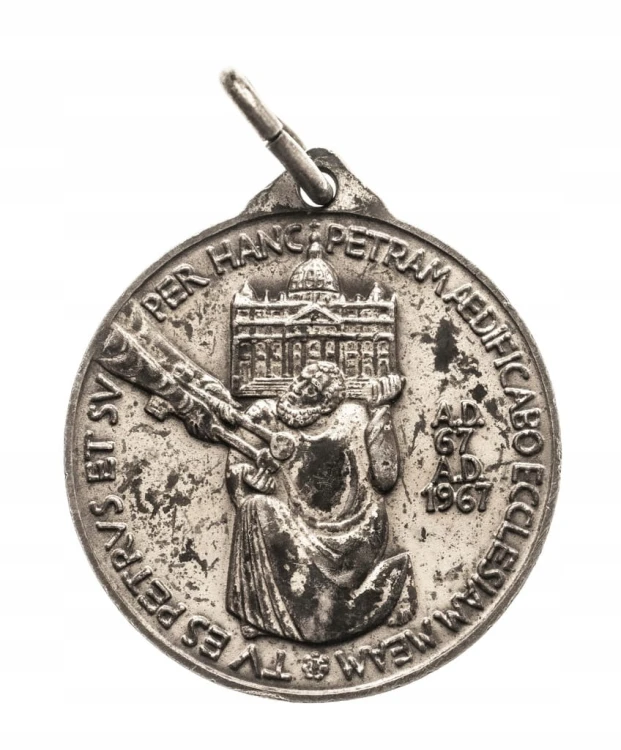 Medalik Papież Paweł VI i Święty Piotr Apostoł 1967