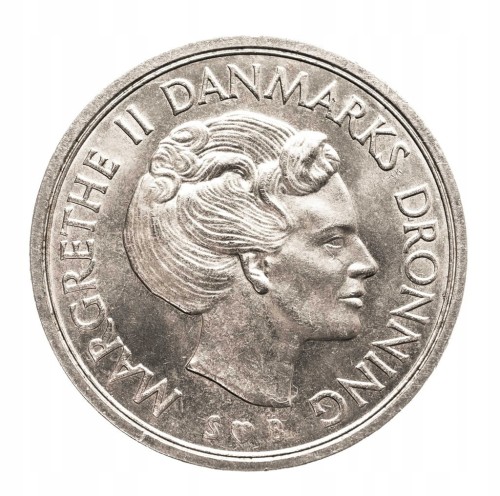 Dania, Królowa Małgorzata II, 5 koron 1977, Kopenhaga