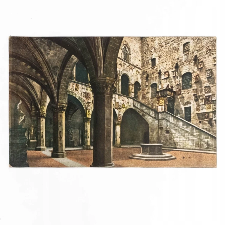 STARA POCZTÓWKA - DZIEDZINIEC PALAZZO DEL BARGELLO FLORENCJA / KRAKÓW 1912