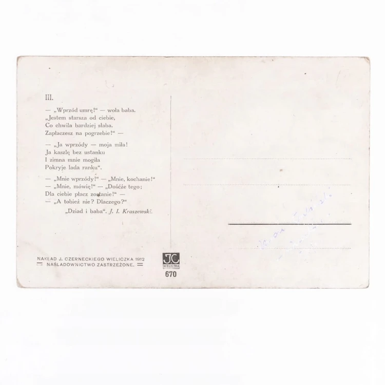 STARA POCZTÓWKA - DZIAD I BABA PIOTR STACHIEWICZ 1912