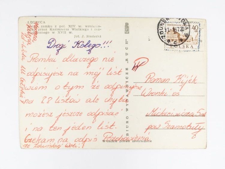 ŁĘCZYCA - RUINY ZAMKU KAZIMIERZA WIELKIEGO 1967