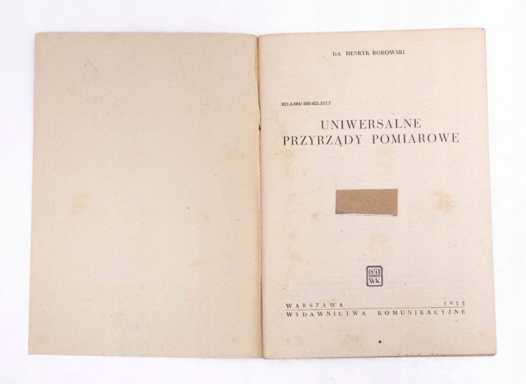 STARA KSIĄŻKA UNIWESALNE PRZYRZĄDY POMIAROWE 1955