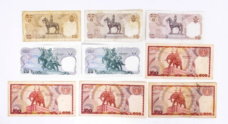 Tajlandia, zestaw 9 banknotów
