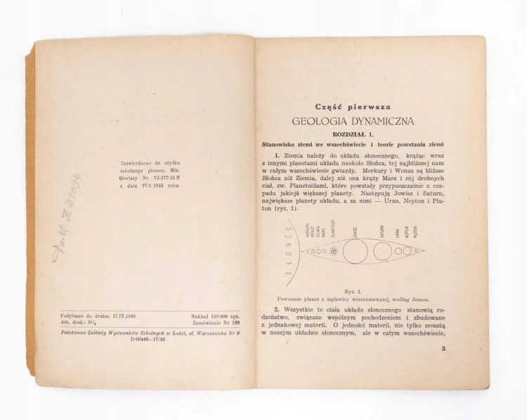 STARA KSIĄŻKA GEOLOGIA Z POCZĄTKAMI MINERALOGII 1946