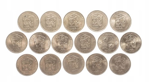 Czechosłowacja, zestaw monet obiegowych, 2 korony 1972-1991