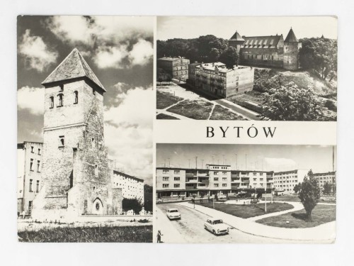 BYTÓW - WIEŻA KOŚCIOŁA GOTYCKIEGO, ZAMEK POKRZYŻACKI, RYNEK 1974