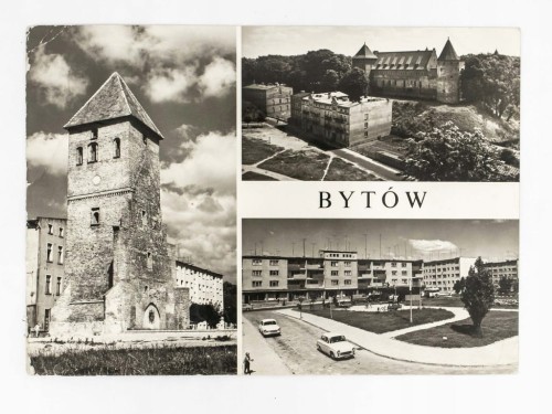 BYTÓW - WIEŻA KOŚCIOŁA GOTYCKIEGO, ZAMEK POKRZYŻACKI, RYNEK 1974