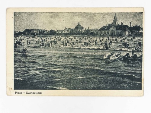 ŚWINOUJŚCIE - PLAŻA I PARAWANY LATA 50.