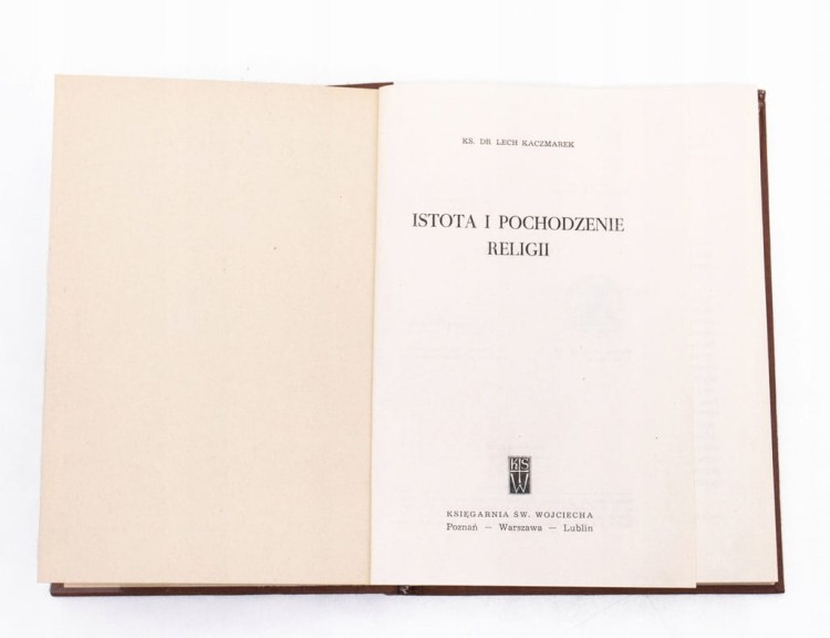 STARA KSIĄŻKA ISTOTA I POCHODZENIE RELIGII 1958
