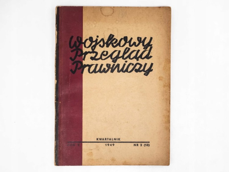 STARA KSIĄŻKA WOJSKOWY PRZEGLĄD PRAWNICZY PRASA WOJSKOWA ŁÓDŹ 1949