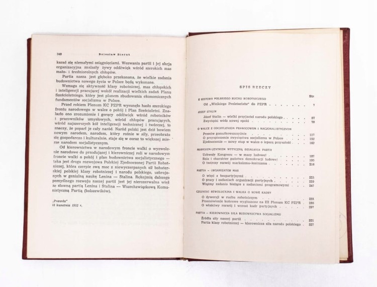 STARA KSIĄŻKA BOLESŁAW BIERUT O PARTII 1954