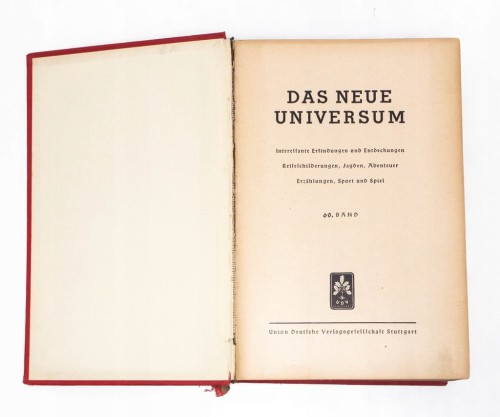 STARA KSIĄŻKA NIEMIECKA DAS NEUE UNIVERSUM 1939