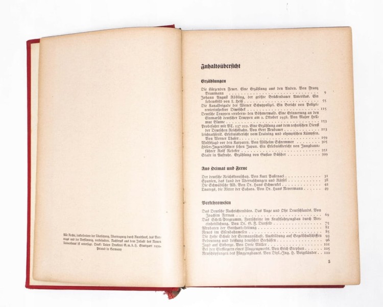 STARA KSIĄŻKA NIEMIECKA DAS NEUE UNIVERSUM 1939