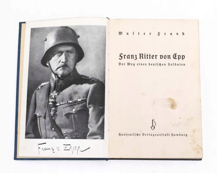 STARA KSIĄŻKA NIEMIECKA FRANZ RITTER VON EPP, PIŁA 1934