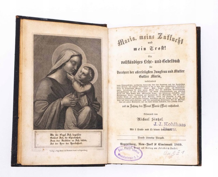 STARA KSIĄŻKA RELIGIJNA MARIA, MEINE ZUFLCHT UND MEIN TROST, WROCŁAW 1869