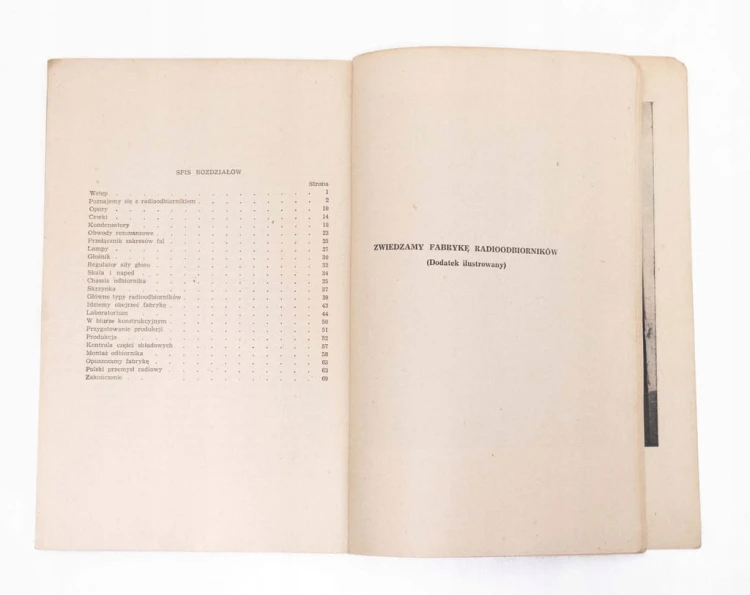 STARA KSIĄŻKA W FABRYCE ODBIORNIKÓW RADIOWYCH 1950