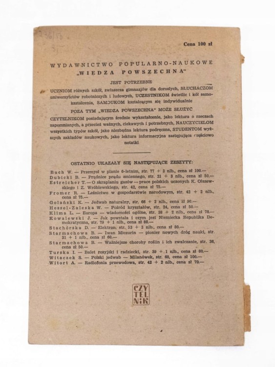 STARA KSIĄŻKA W FABRYCE ODBIORNIKÓW RADIOWYCH 1950