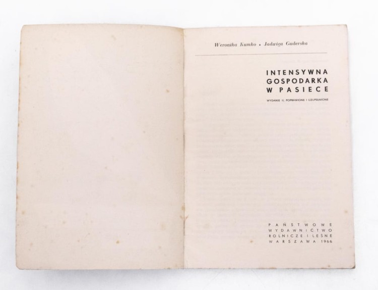 STARA KSIĄŻKA INSTENSYWNA GOSPODARKA W PASIECE 1966