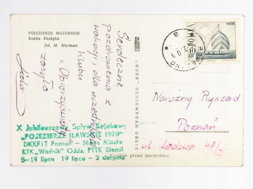 POJEZIERZE MAZURSKIE - RZEKA PASŁĘKA X SPŁYW KAJAKOWY PTTK STOMIL 1970