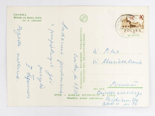 ORAWKA - WIDOK NA BABIĄ GÓRĘ 1973