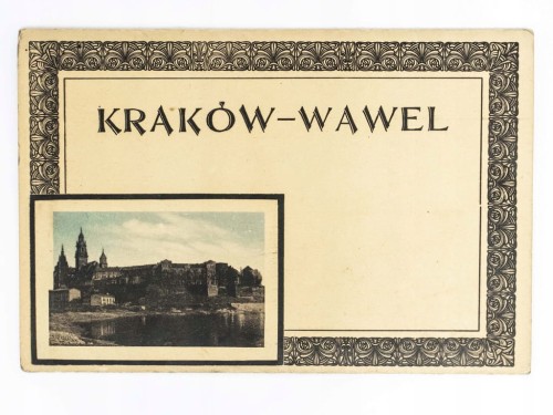STARA FOTOGRAFIA - ROZKŁADANKA ZE ZDJĘCIAMI WAWELU KRAKÓW II RP