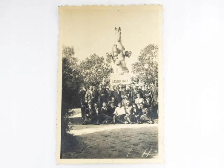 STARA FOTOGRAFIA - POMNIK LESZKA BIAŁEGO W MARCINKOWIE GÓRNYM 1938