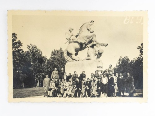 STARA FOTOGRAFIA - POMNIK LESZKA BIAŁEGO W MARCINKOWIE GÓRNYM 1938