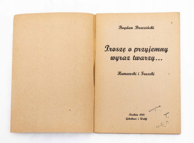 STARA KSIĄŻKA HUMORESKI I FRASZKI, PROSZĘ O PRZYJEMNY WYRAZ TWARZY 1945