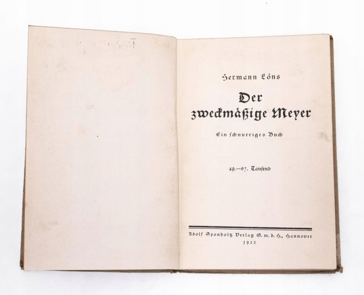 STARA KSIĄŻKA NIEMIECKA DER ZWECKMASSIGE MEYER 1922