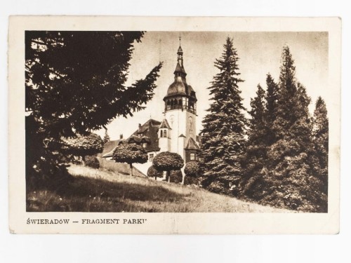 ŚWIERADÓW ZDRÓJ - DOM ZDROJOWY I FRAGMENT PARKU DAWNIEJ WIENIEC ZDRÓJ 1951