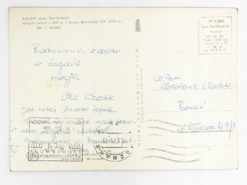 ŁAGÓW - ZAMEK GOTYCKI I BRAMA MARCHIJSKA 1971