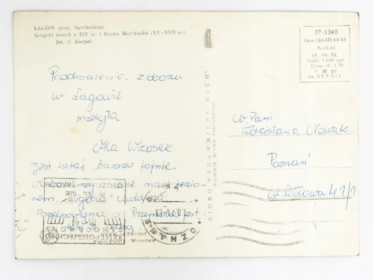 ŁAGÓW - ZAMEK GOTYCKI I BRAMA MARCHIJSKA 1971