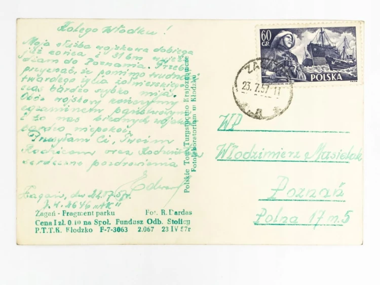 ŻAGAŃ - FRAGMENT PARKU 1957