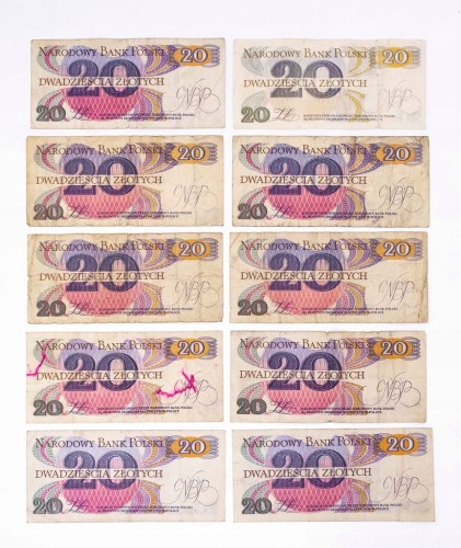 ZESTAW BANKNOTÓW PRL 20 ZŁ (nr 5)