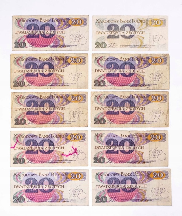 ZESTAW BANKNOTÓW PRL 20 ZŁ (nr 5)